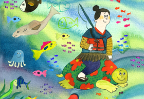 昔話　うらしまたろう　Boojil　イラスト